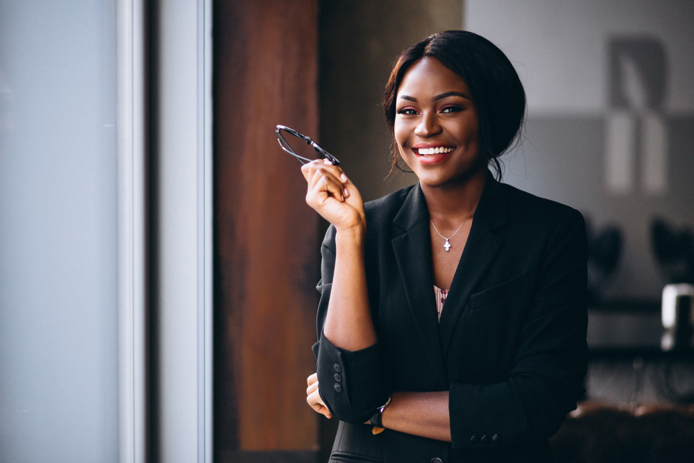 Happy business woman